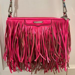 HOT PINK Rebecca Minkoff Fringe Cross Body Purse
